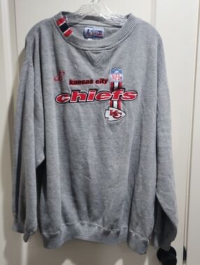 Vintage Kansas City Chiefs NFL Pro Line Authentic Logo Thermal Sweatshirt 2XLT